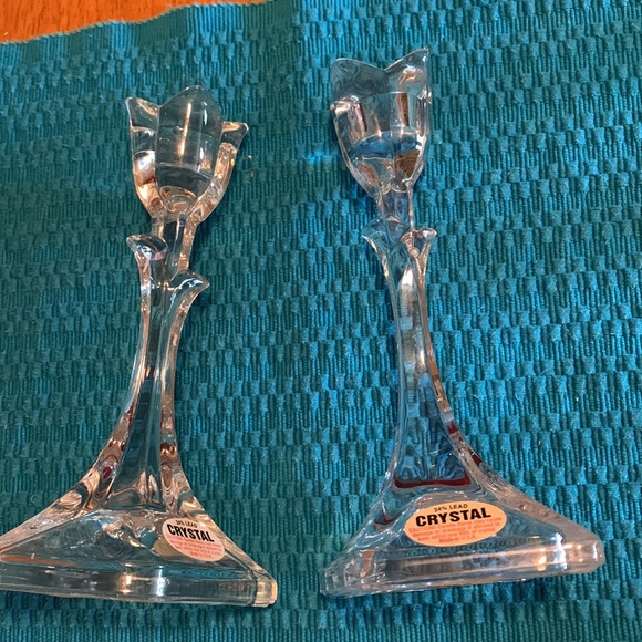 Lead crystal candle holders. Is - Picture 5 of 5